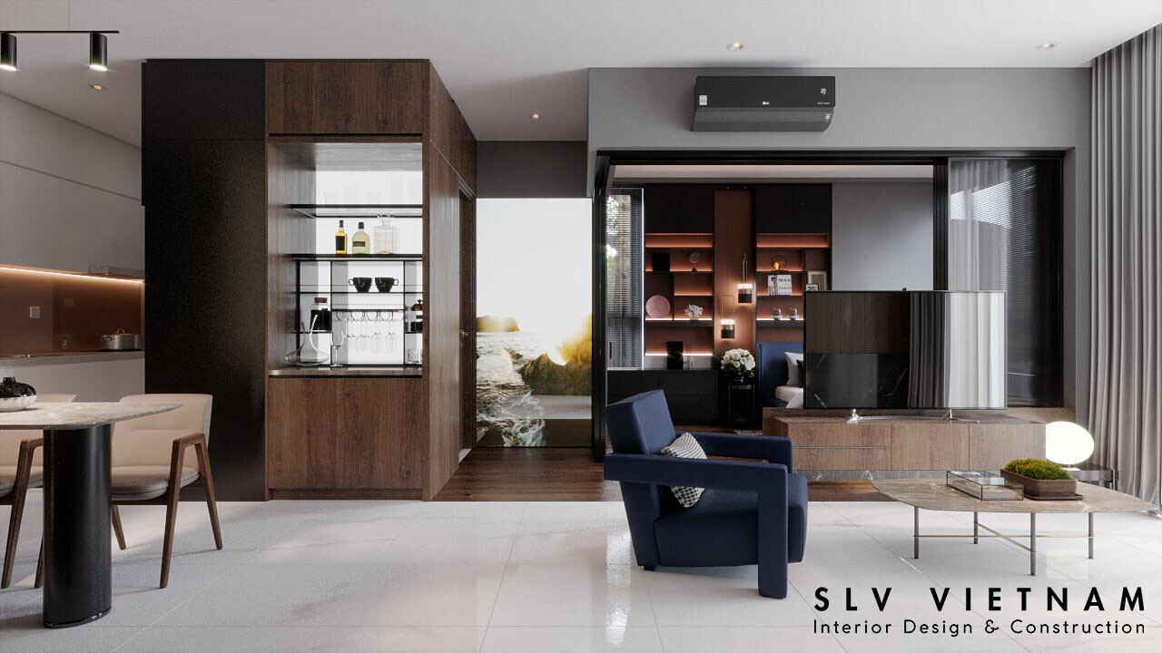 Thiết kế nội thất căn hộ 50m2 theo phong cách hiện đại